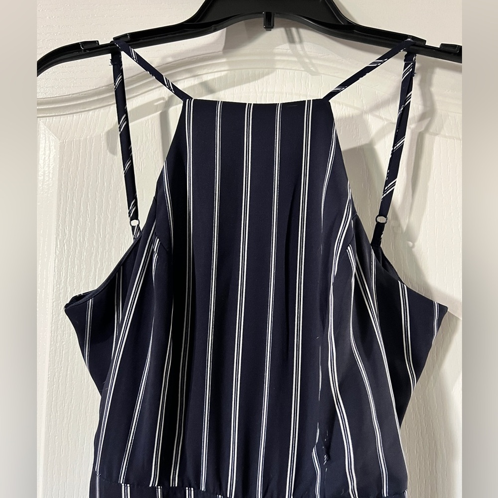 Japna Pants Romper Jumpsuit Navy w/ White Stripes Size Small NWT - Picture 2 of 7
